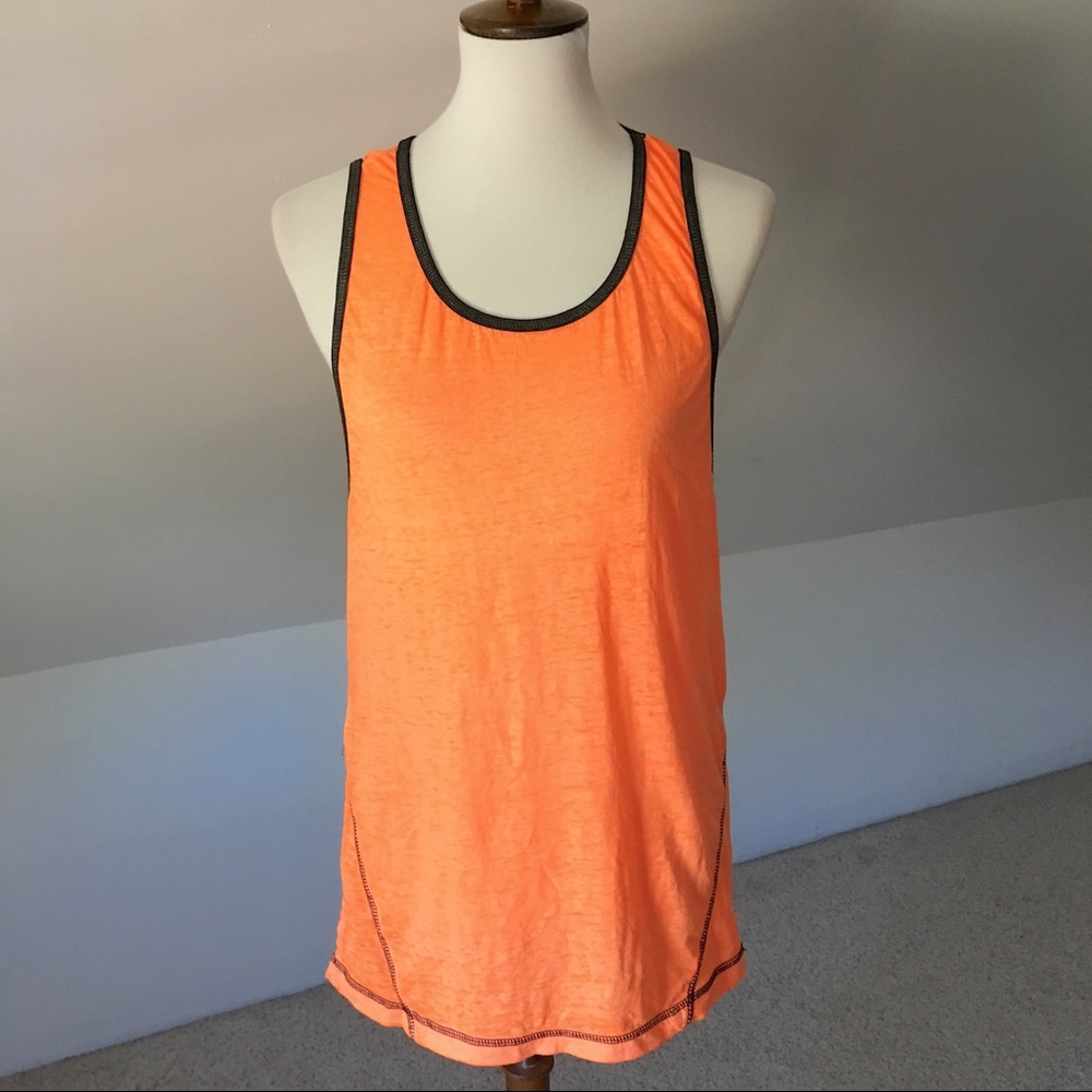 Black Trim Neon Orange Heathered Neon Orange Tank